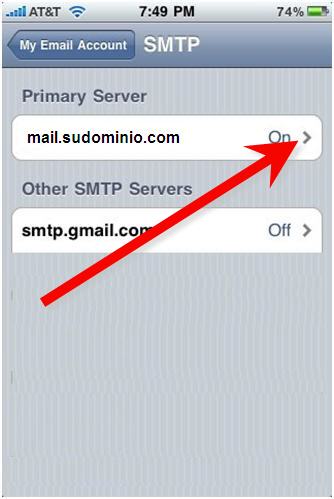 configuración SMTP